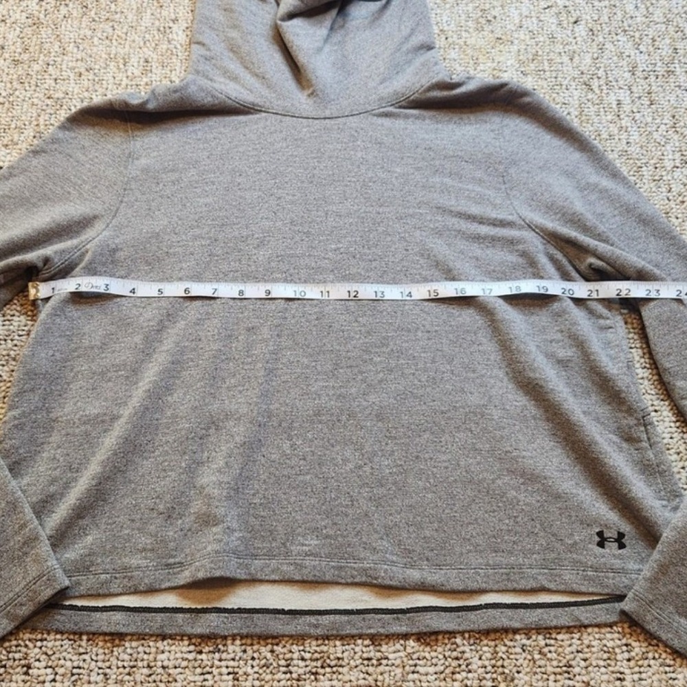 Under Armour Funnel Neck Cowl Sweatshirt Lightweight Hoodie Gray Athletics XL - Picture 3 of 7